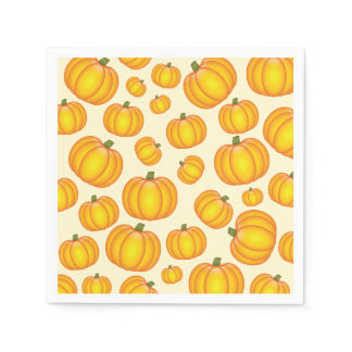 Orange Cartoon Pumpkin Pattern Napkins