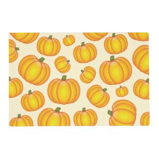 Orange Cartoon Pumpkin Pattern Placemat