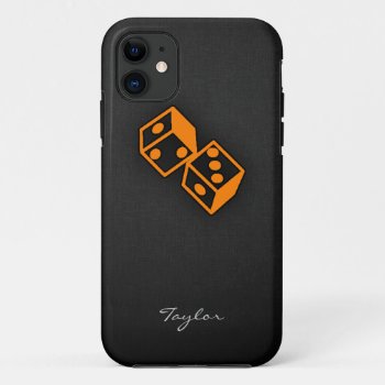 Orange Casino Dice Iphone 11 Case by ColorStock at Zazzle