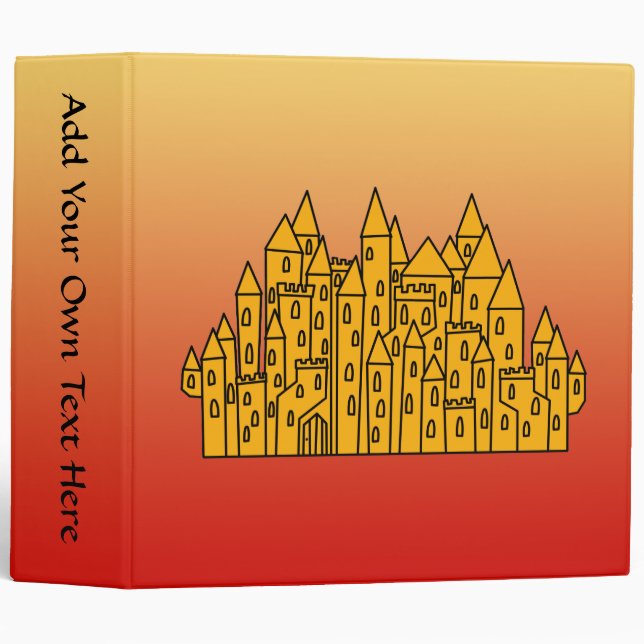 Orange Castle 3 Ring Binder (Front/Spine)