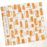 Orange Cat 3 Ring Binder<br><div class="desc">Cute little watercolor orange ginger cats. Original art by Nic Squirrell. Change the text on the spine to personalize.</div>