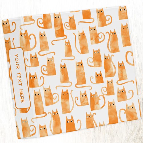 Orange Cat 3 Ring Binder