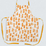 Orange Cat Apron<br><div class="desc">Funny little orange watercolor kitty cats,  purrfect for animal lovers.</div>