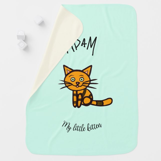 Orange cat baby blanket (In Situ)