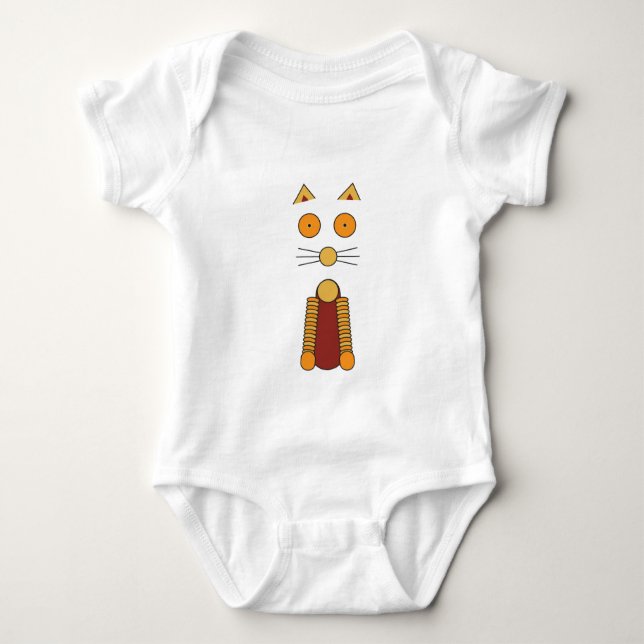 Orange CAT Baby Bodysuit (Front)