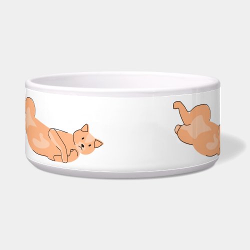 Orange cat bowl