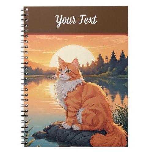 Orange Cat by Lake Notebook