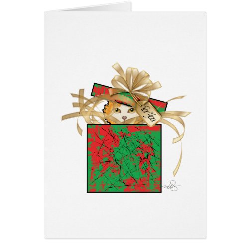 Orange Cat Christmas Gift Surprize