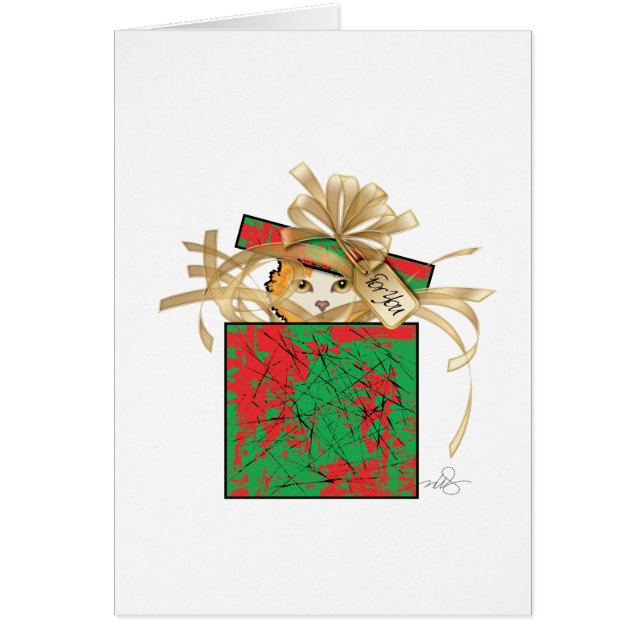 Orange Cat Christmas Gift Surprize (Front)