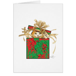 Orange Cat Christmas Gift Surprize Cards
