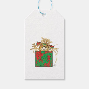 Orange Cat Christmas Gift Surprize Tags