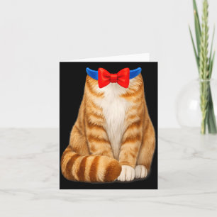 Orange Cat Costume Tabby Bow Tie Cute Funny Pet Card