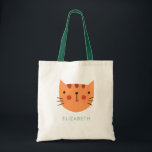 Orange Cat Cute Custom Name  Tote Bag<br><div class="desc">Orange Cat Cute Custom Name Tote bag</div>