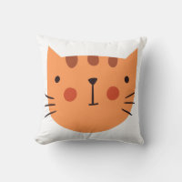 Orange Cat Cute  nursery Baby Room Throw Pillow