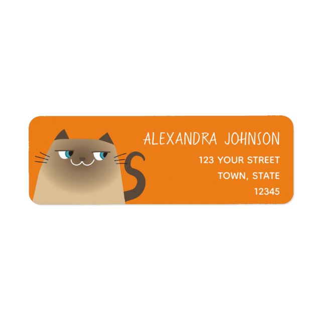 Orange Cat Cute Return Address Label (Front)