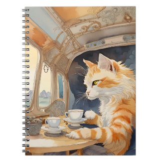 Orange Cat Drinking Tea 