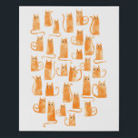 Orange Cat Faux Canvas Print<br><div class="desc">Cute little watercolor orange ginger cats. Original art by Nic Squirrell.</div>
