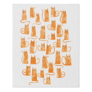 Orange Cat Faux Canvas Print
