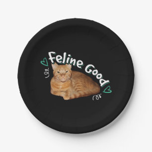 Orange Cat - Feline Good Pun Paper Plates
