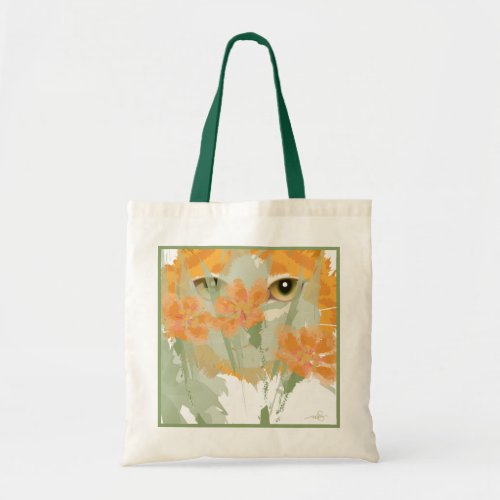 Orange Cat Foliage Peeper Tote Bag