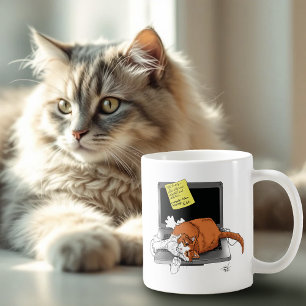 Orange Cat Funny Laptop Green Work Home Coffee Mug