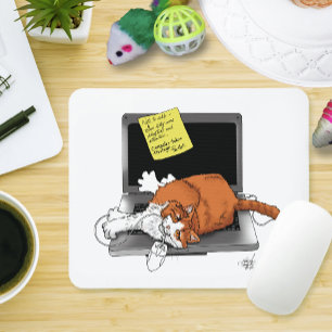 Orange Cat Funny Laptop Green Work Home Mouse Pad