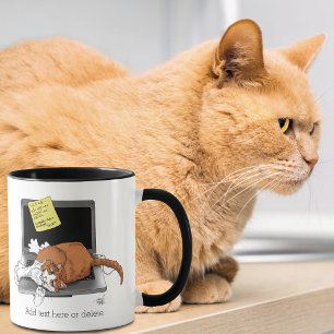 Orange Cat Funny Laptop Green Work Home Mug