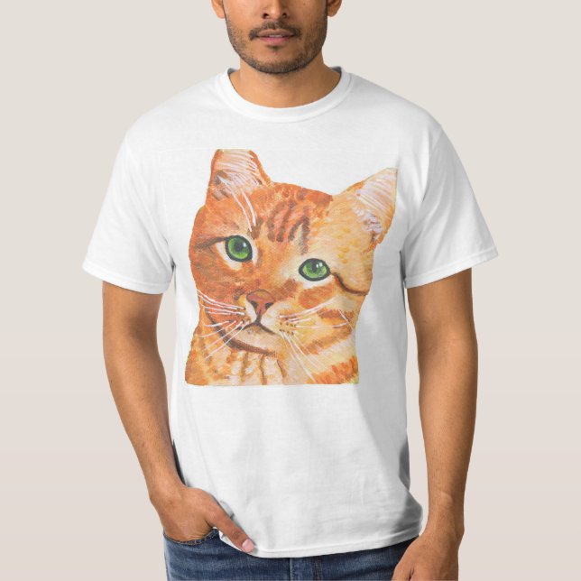 Orange Cat, Ginger Kitty Stylish T-Shirt (Front)