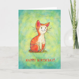 Orange Cat Greeting Card(customizable) Card