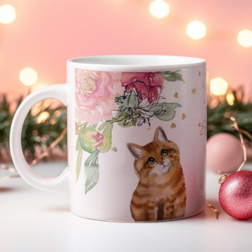 Orange Cat Illustration Customizable Coffee Mug