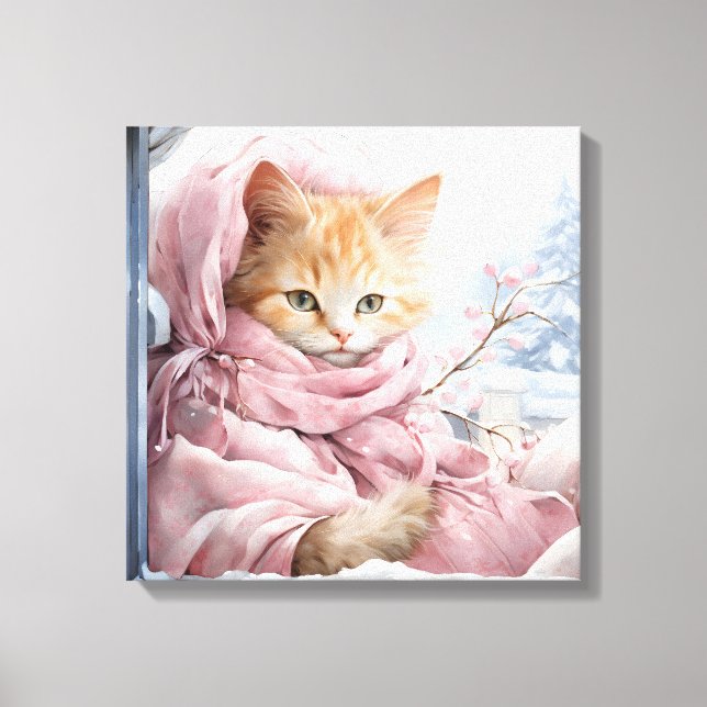 Orange  Cat In A Window Canvas Print (Front)