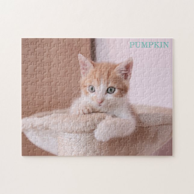 Orange Cat in cat Tree /Orange Kitten Jigsaw Puzzle (Horizontal)