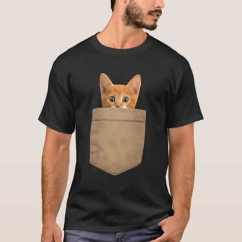 Orange Cat Kitty In My Your Pocket T_Shirt