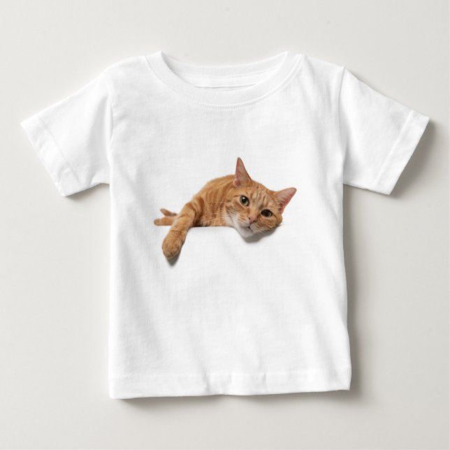 Orange Cat Laying Down Baby T-Shirt (Front)