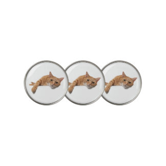 Orange Cat Laying Down Golf Ball Marker