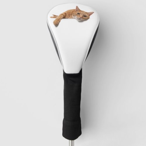 Orange Cat Laying Down Golf Head Cover