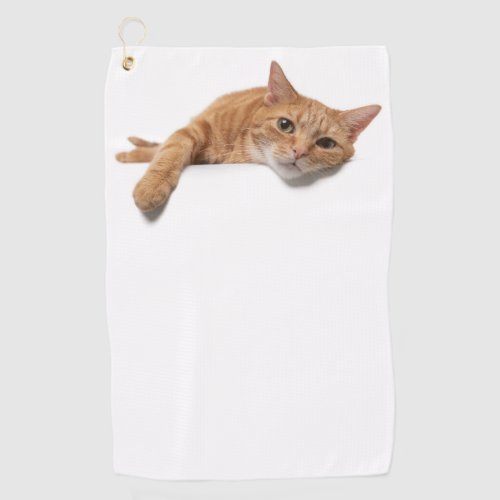 Orange Cat Laying Down Golf Towel