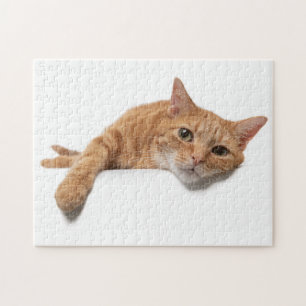 Orange Cat Laying Down Jigsaw Puzzle