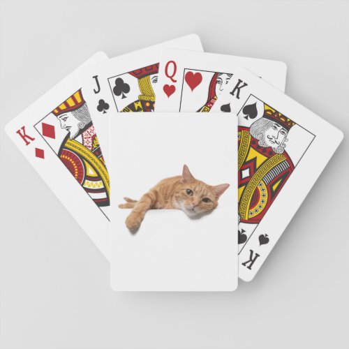 Orange Cat Laying Down Playing Cards