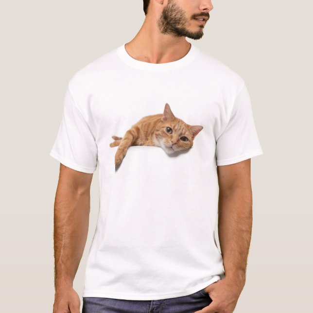Orange Cat Laying Down T-Shirt (Front)