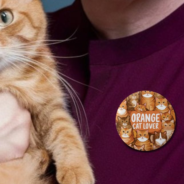 Orange cat lover Ginger cats gift Button (Creator Uploaded)