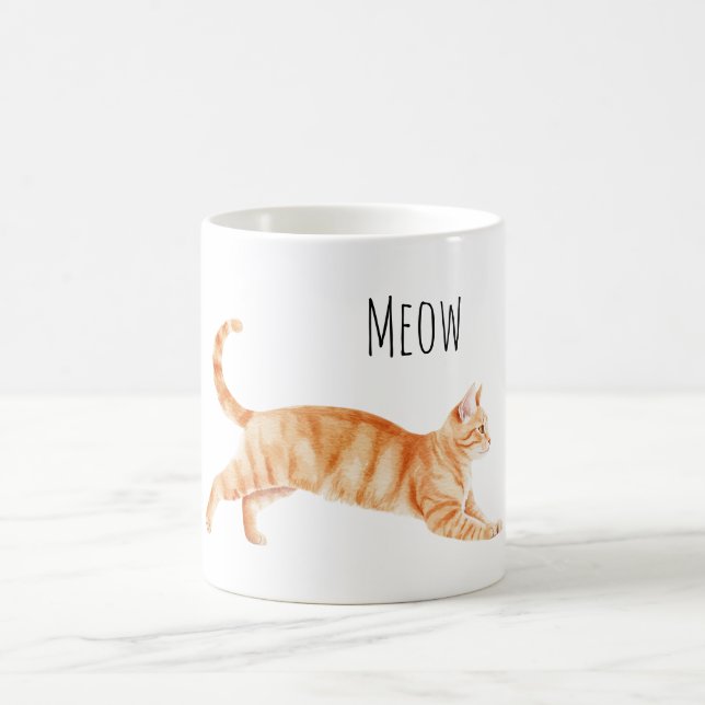 Orange Cat Meow Coffee Mug (Center)