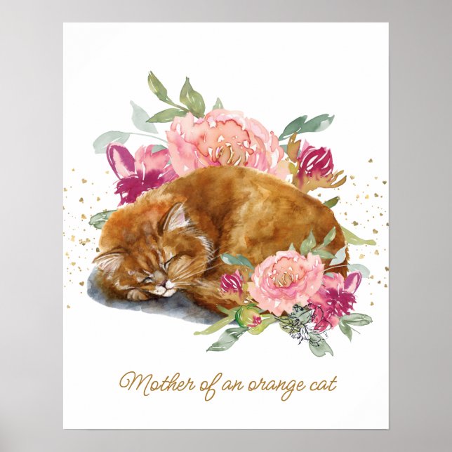 Orange Cat Mommy Beautiful  Poster (Front)