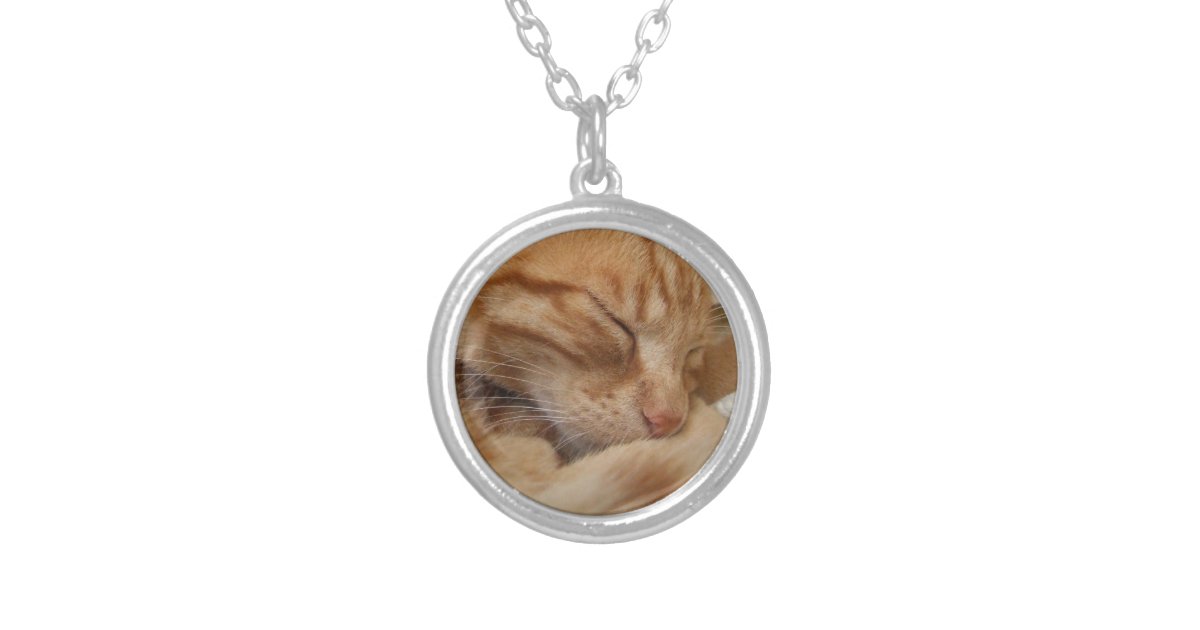 Orange Cat Necklace | Zazzle