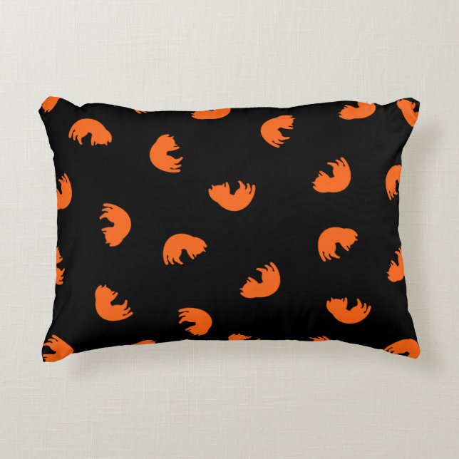 Orange Cat Pattern Decorative Pillow (Front)