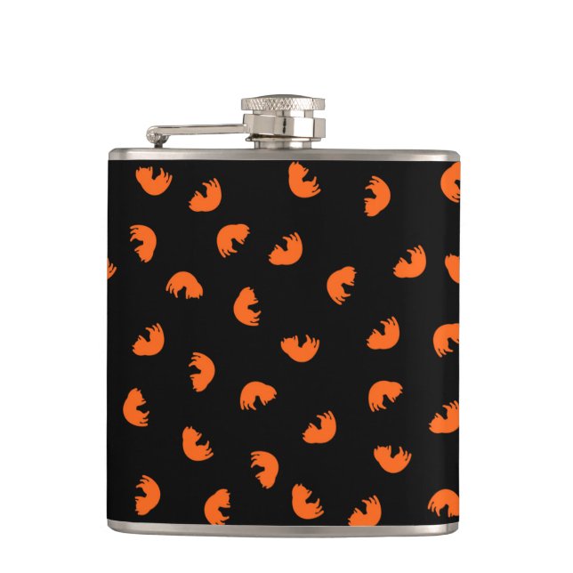Orange Cat Pattern Flask (Front)