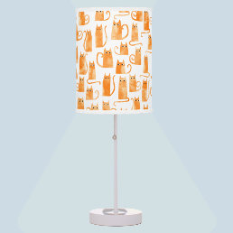 Orange Cat Pattern Table Lamp