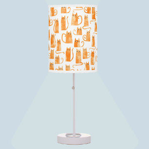 Orange Cat Pattern Table Lamp