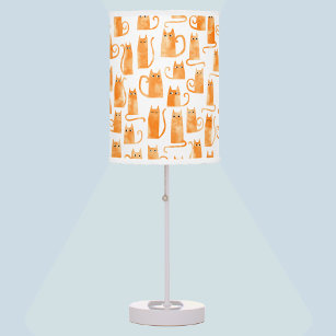 Orange Cat Pattern Table Lamp