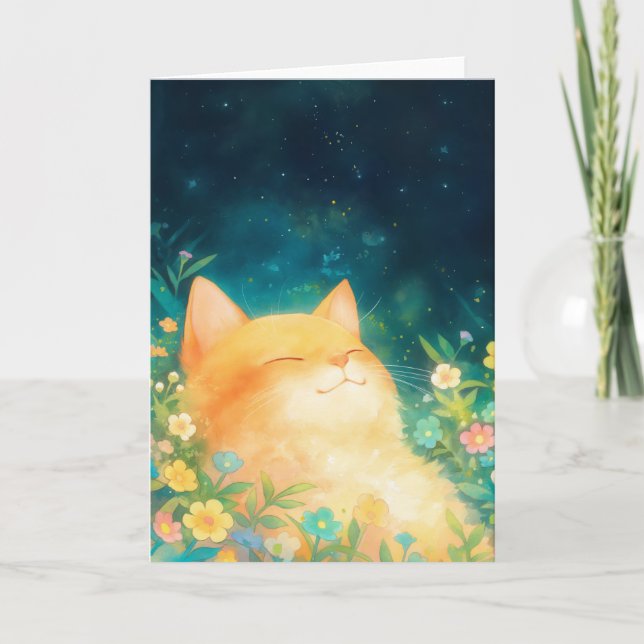 Orange Cat Peaceful Nap Card (Front)